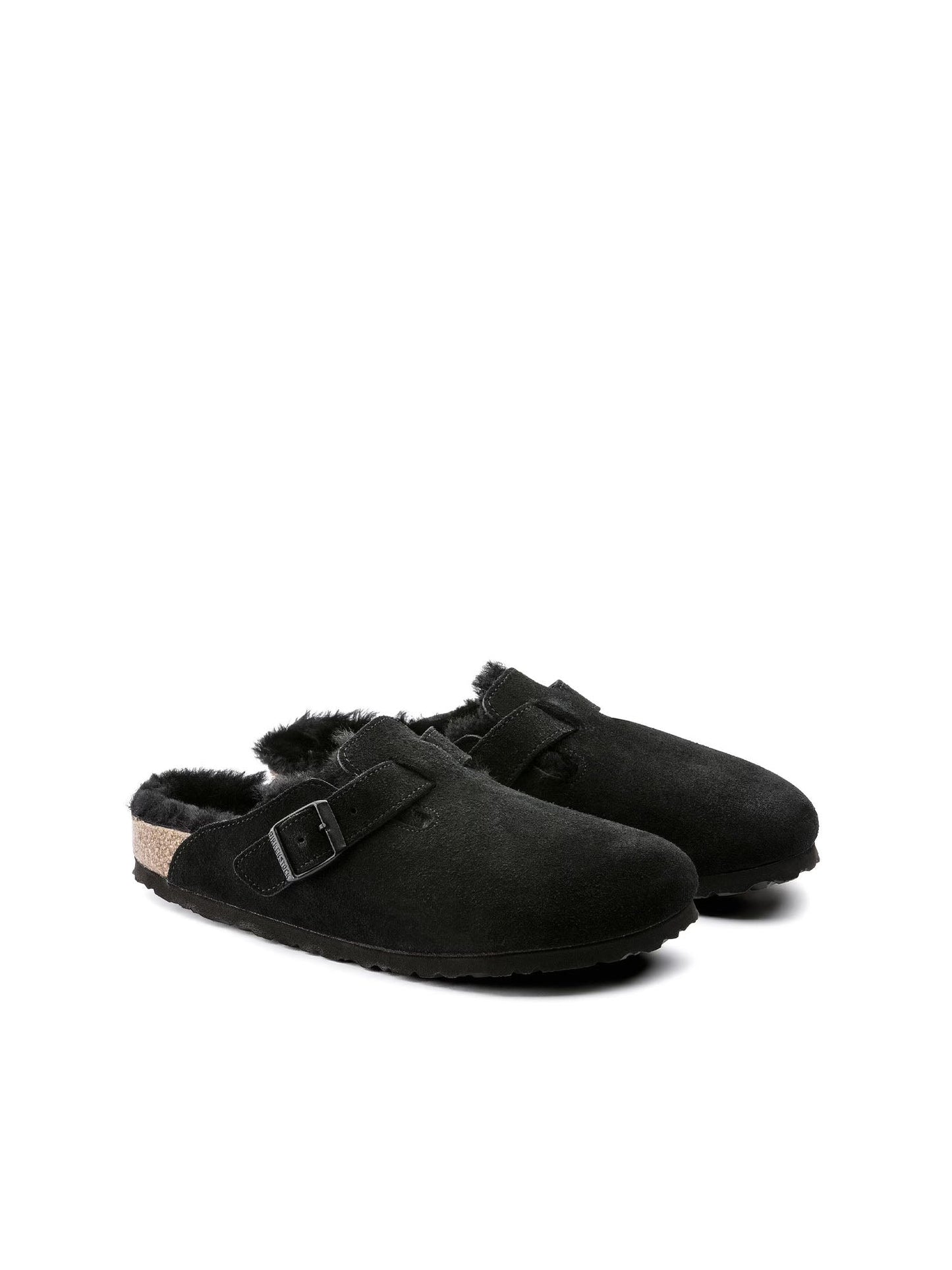 Birkenstock Boston pelliccia di agnello Nero