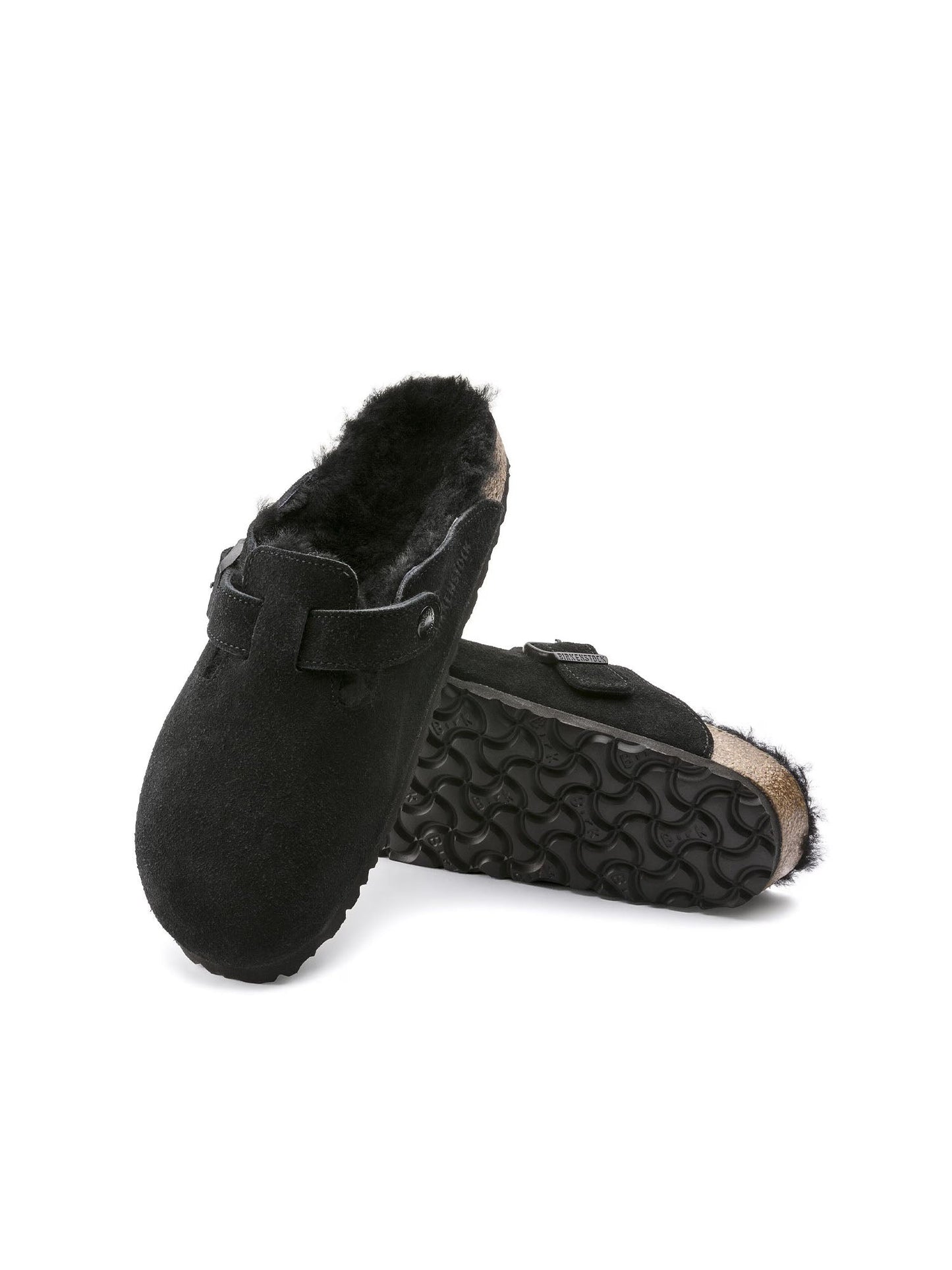 Birkenstock Boston pelliccia di agnello Nero