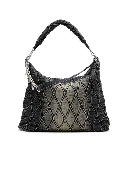 Diesel Charm D Hobo Shoulder Bag Nero