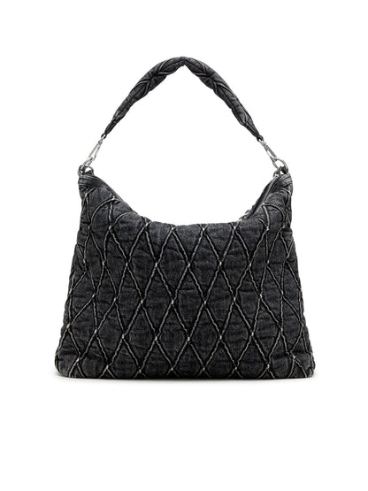 Diesel Charm D Hobo Shoulder Bag Nero