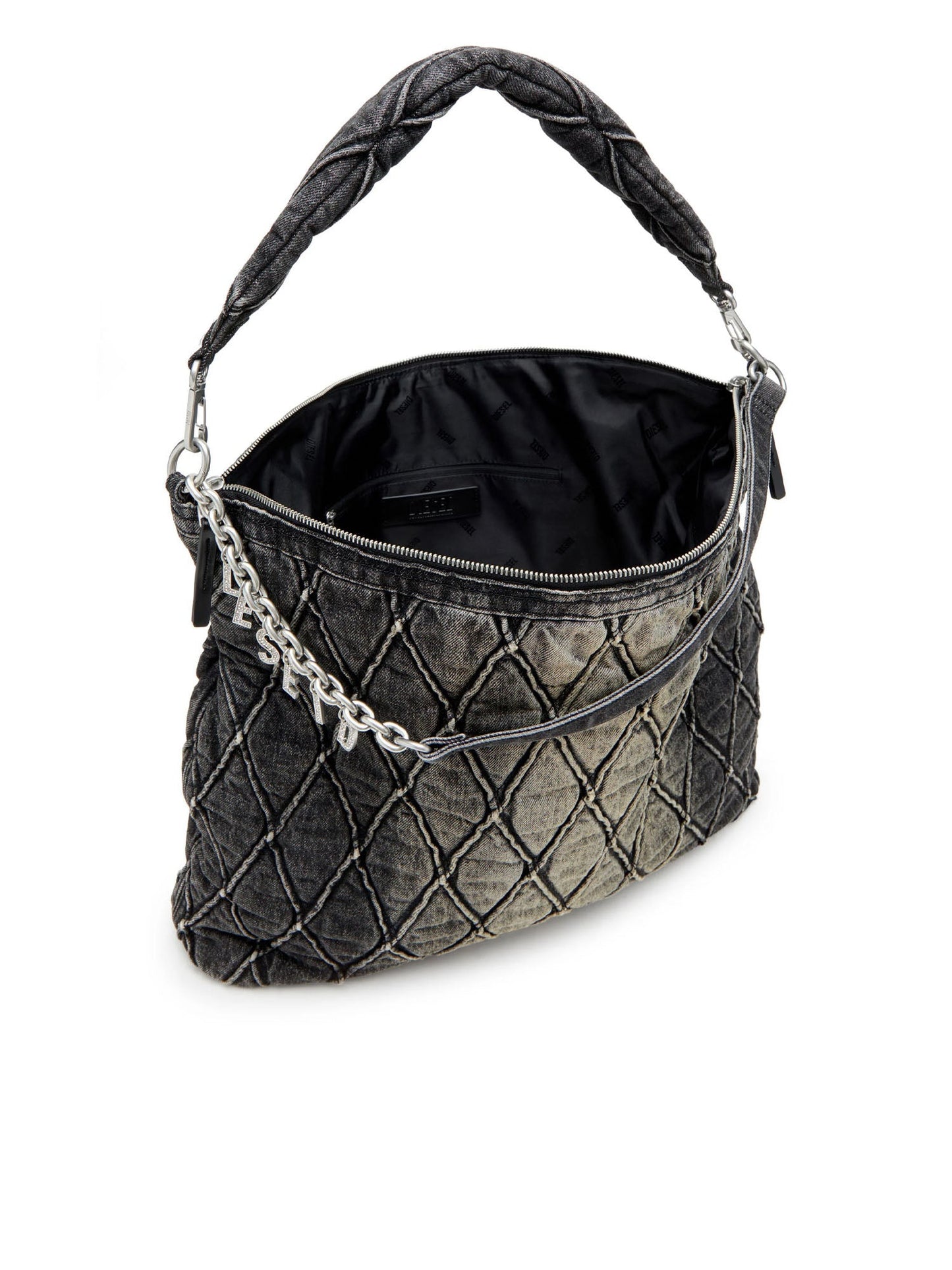 Diesel Charm D Hobo Shoulder Bag Nero