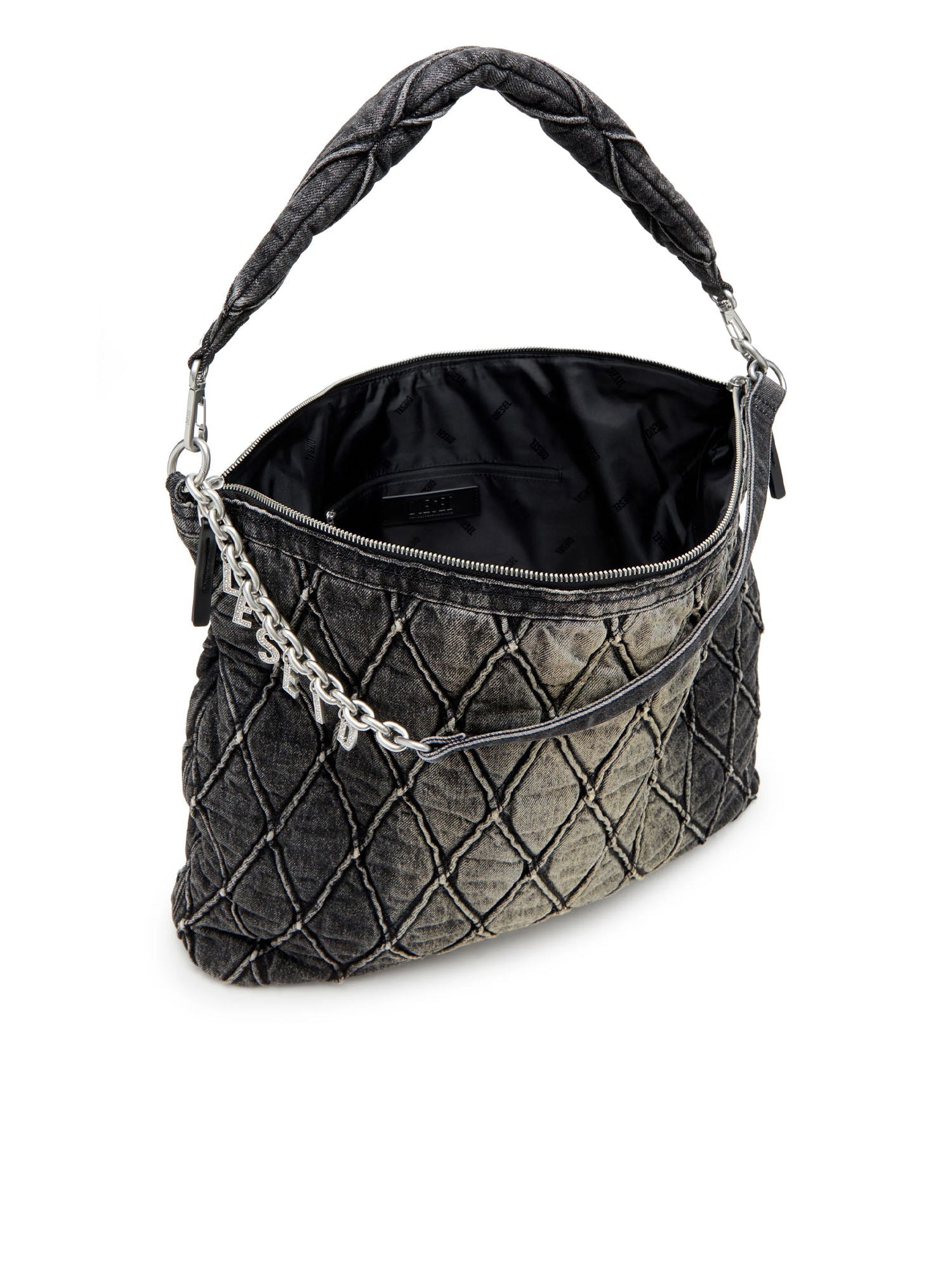 Diesel Charm D Hobo Shoulder Bag Nero