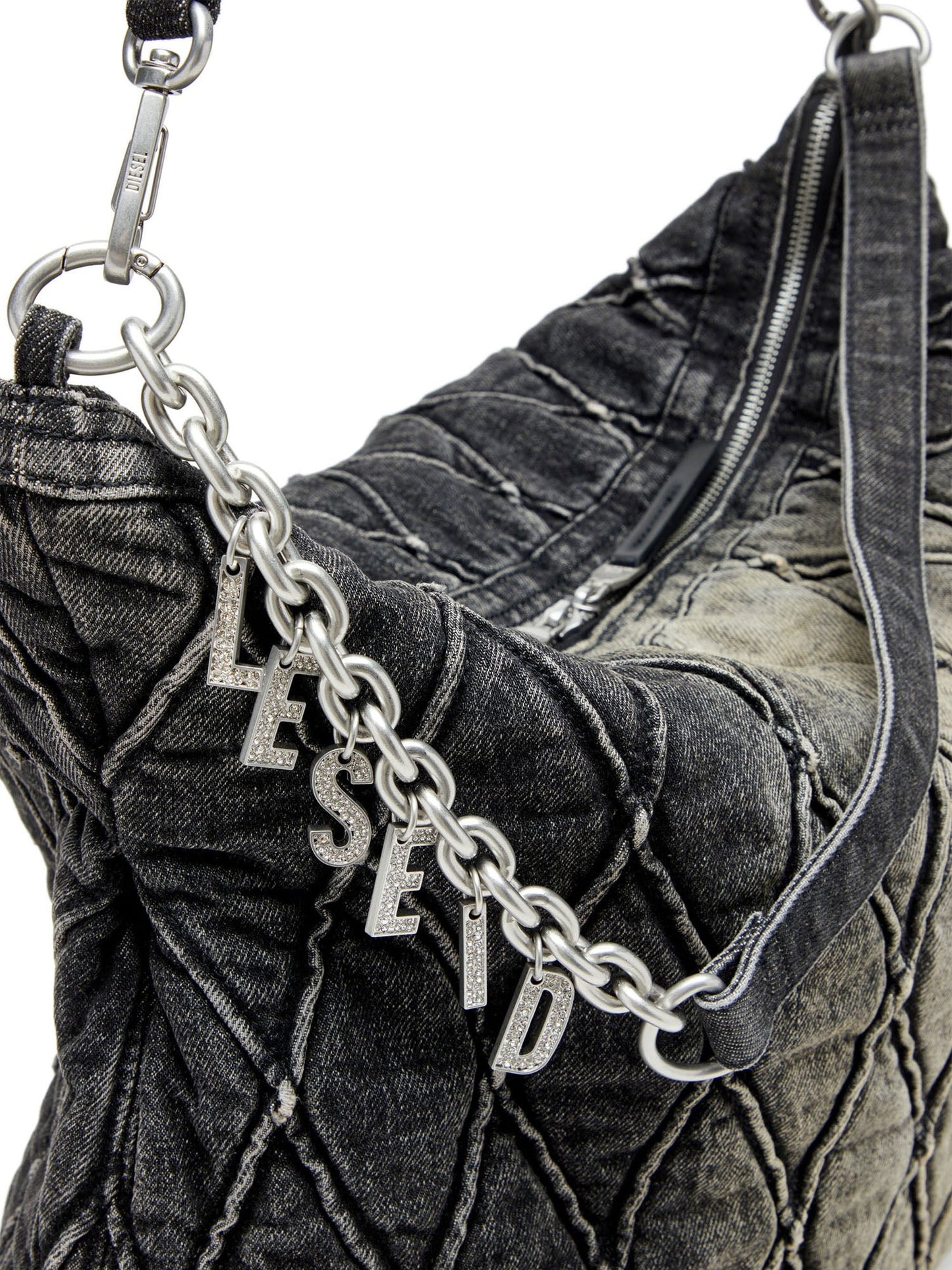 Diesel Charm D Hobo Shoulder Bag Nero