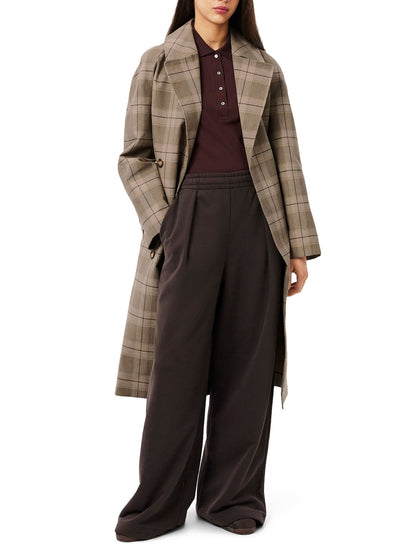 Lacoste Cappotto Avvolgente a Quadri Idrorepellente Donna Multicolore