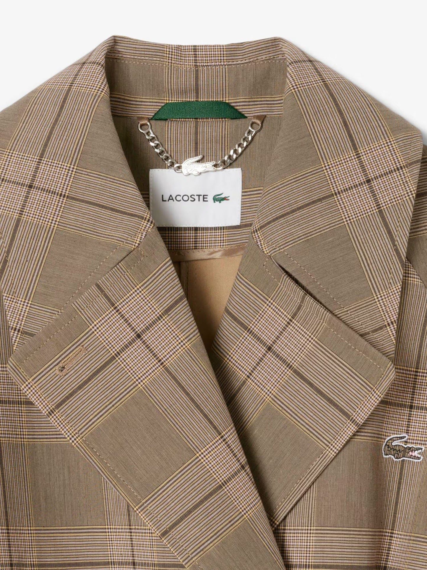 Lacoste Cappotto Avvolgente a Quadri Idrorepellente Donna Multicolore