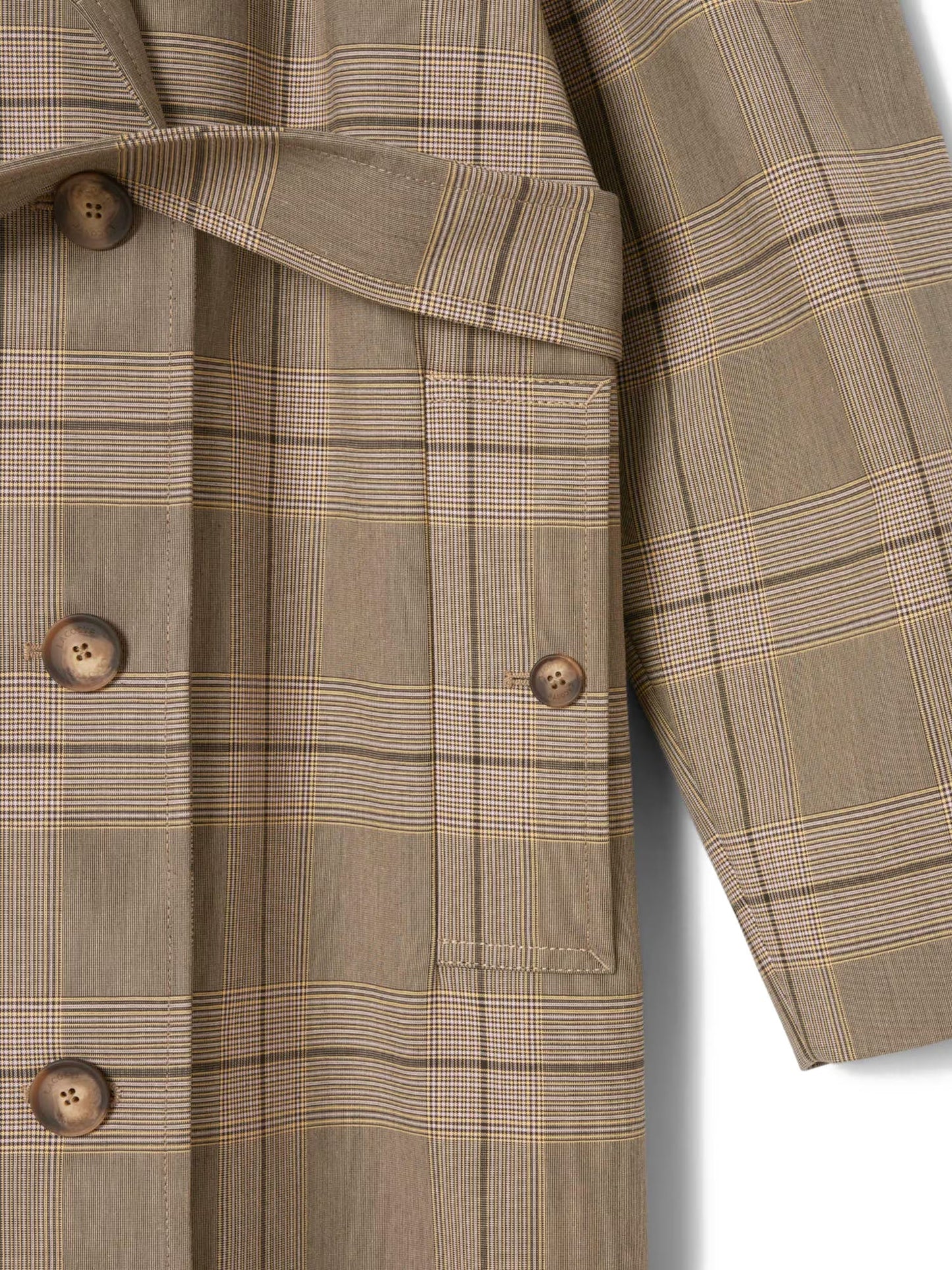 Lacoste Cappotto Avvolgente a Quadri Idrorepellente Donna Multicolore