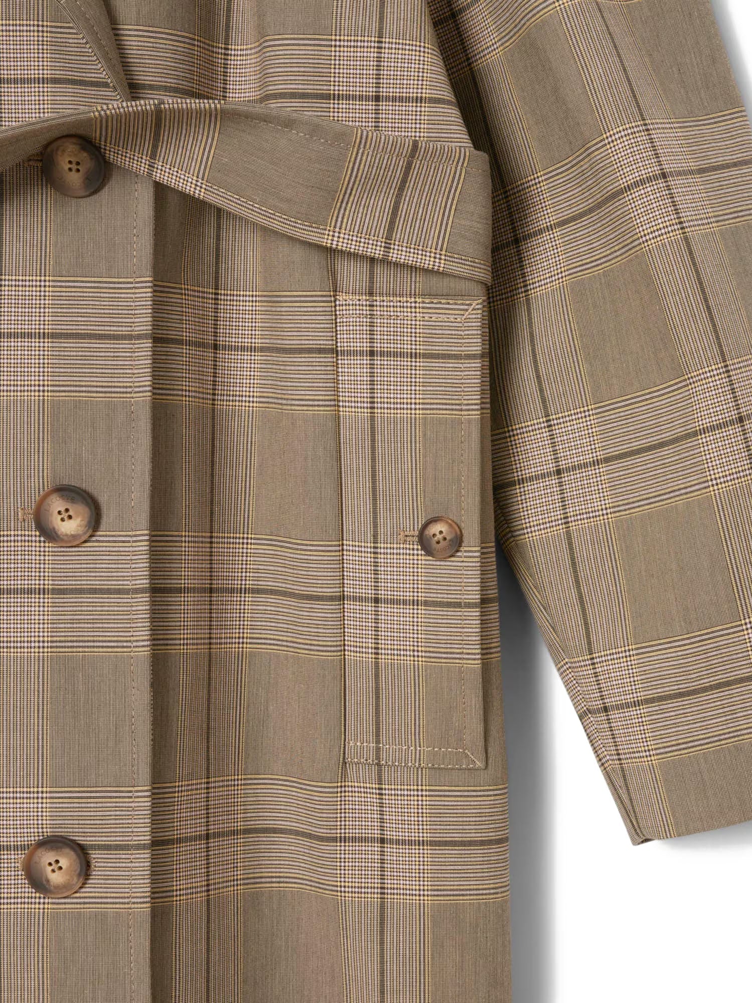 Lacoste Cappotto Avvolgente a Quadri Idrorepellente Donna Multicolore