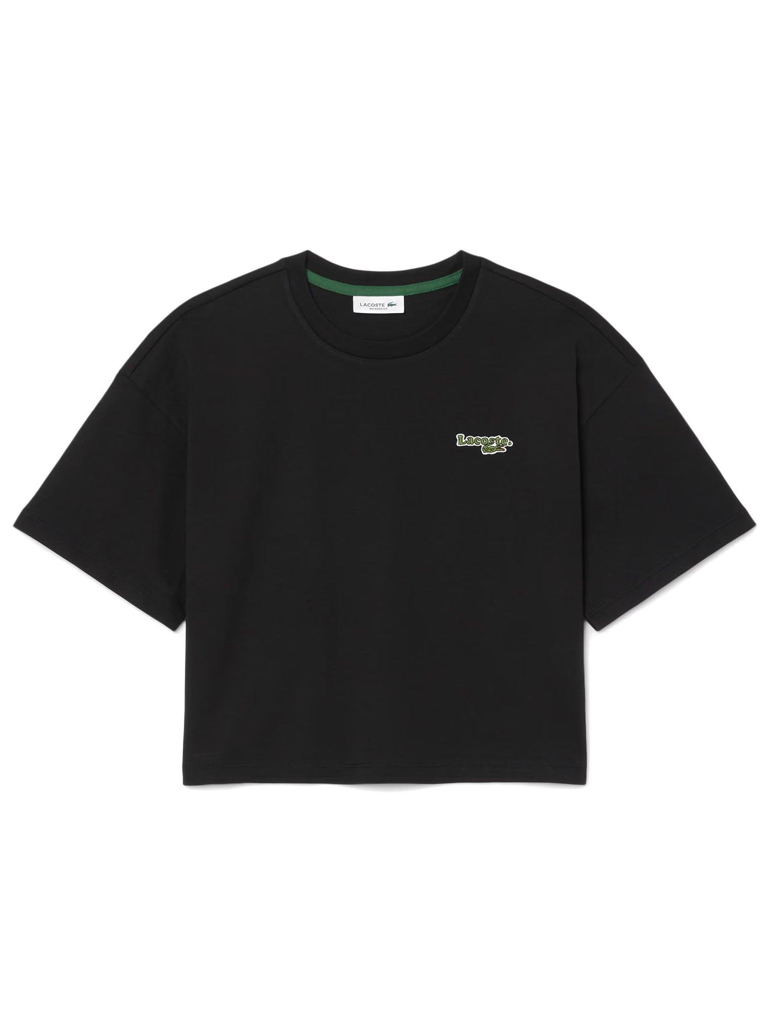 Lacoste T-shirt casual in jersey di cotone Nero