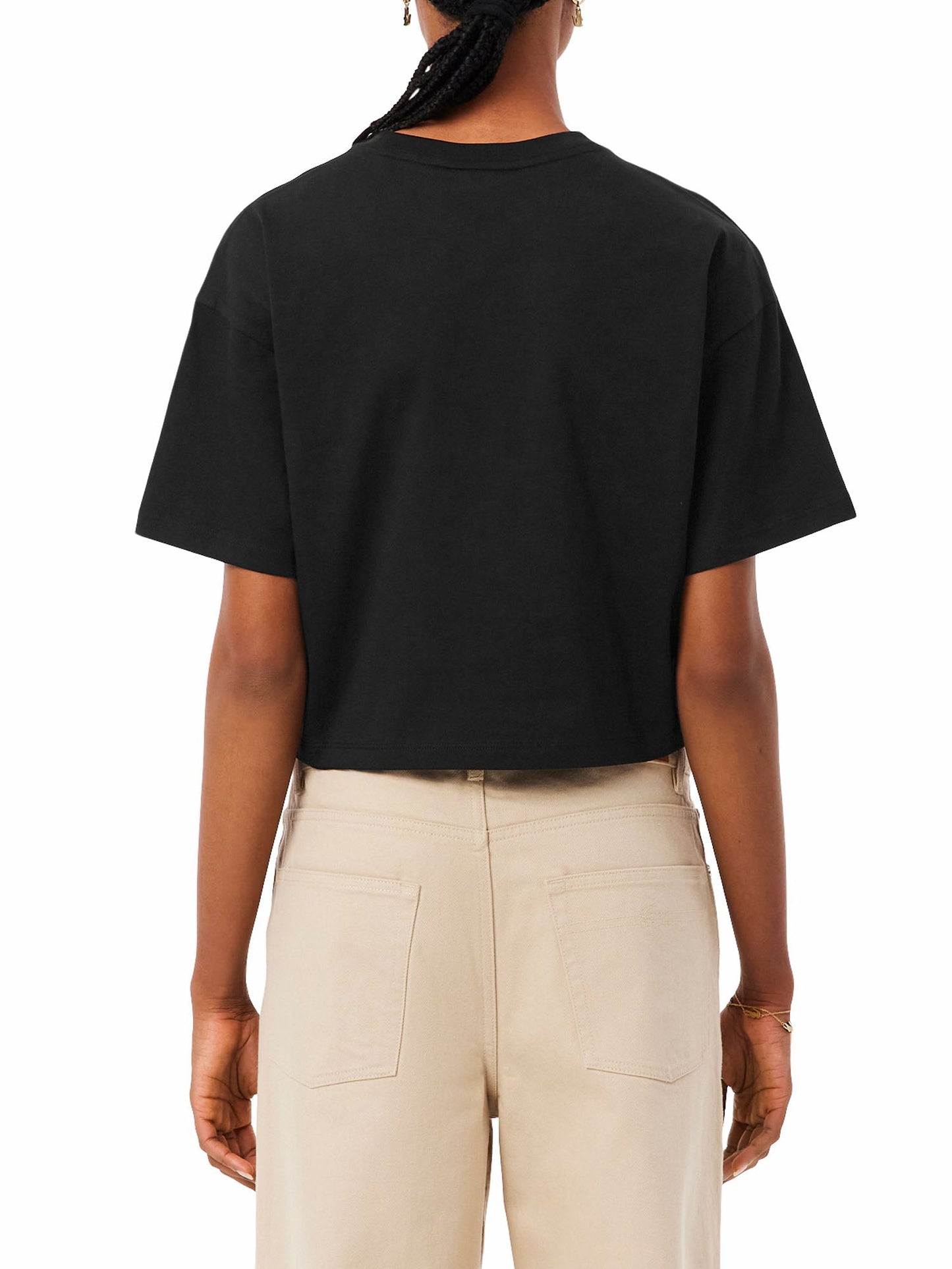 Lacoste T-shirt casual in jersey di cotone Nero