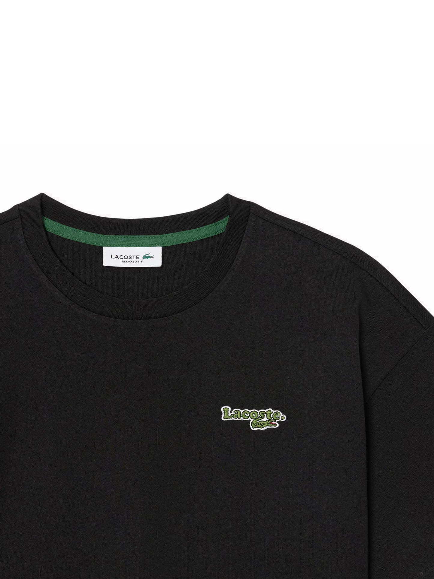 Lacoste T-shirt casual in jersey di cotone Nero