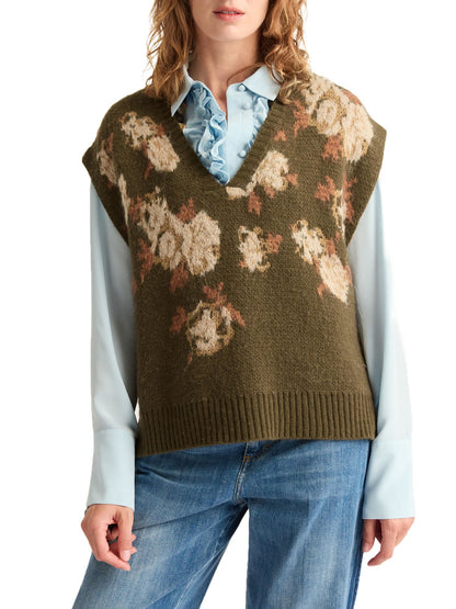 Momonì Poppy Maglione Smanicato Donna Verde