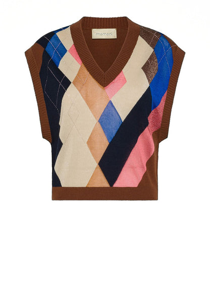 Momonì Hollihock Gilet Donna Marrone