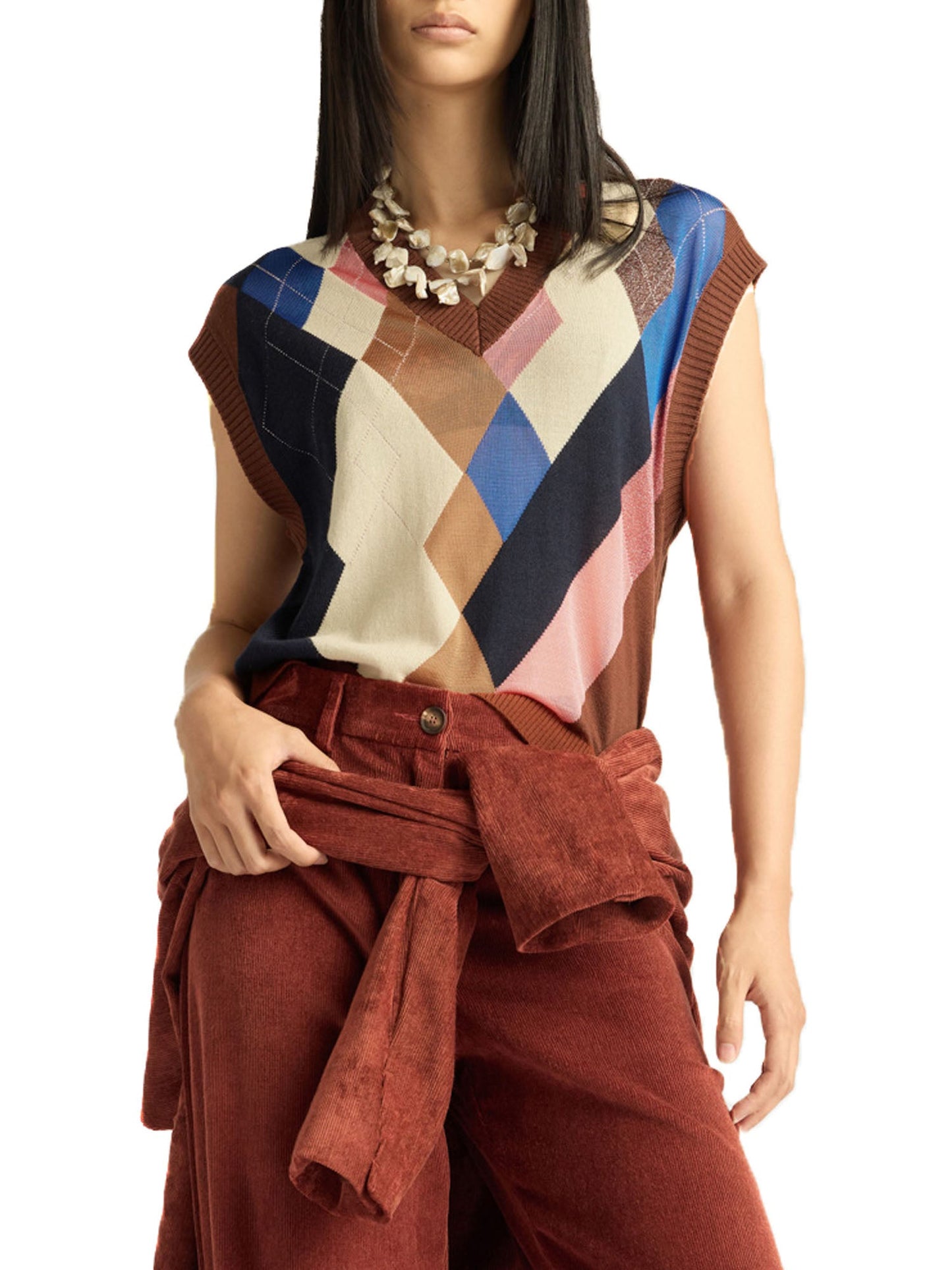 Momonì Hollihock Gilet Donna Marrone