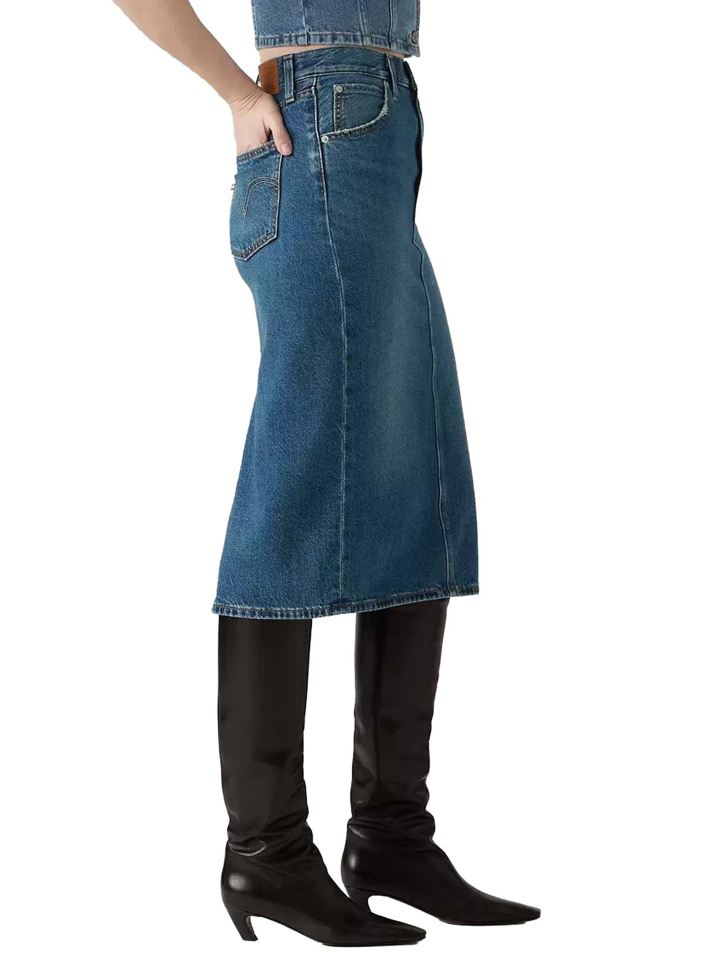 Levi's® Gonna con spacco a vita alta Blu