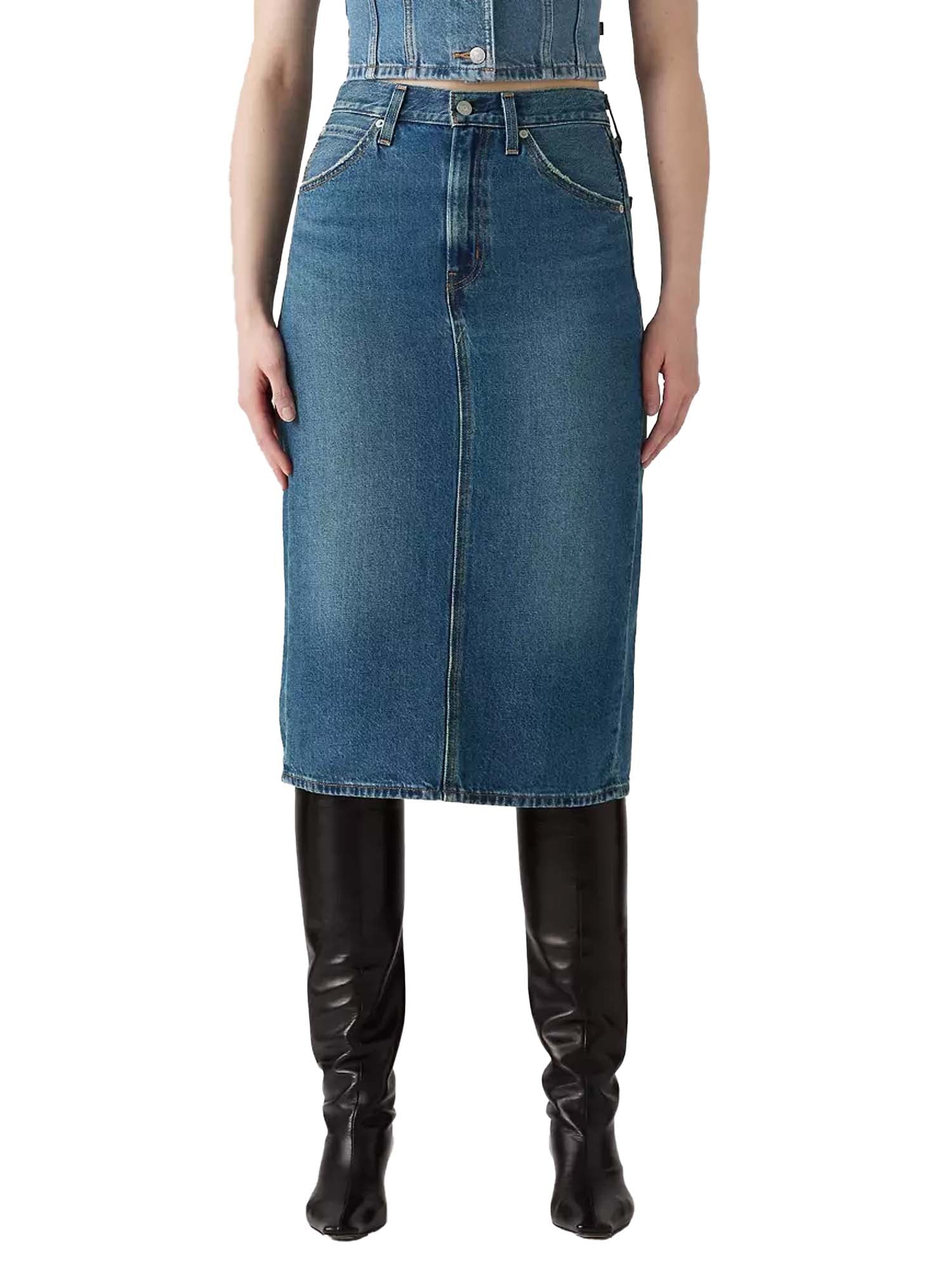 Levi's® Gonna con spacco a vita alta Blu