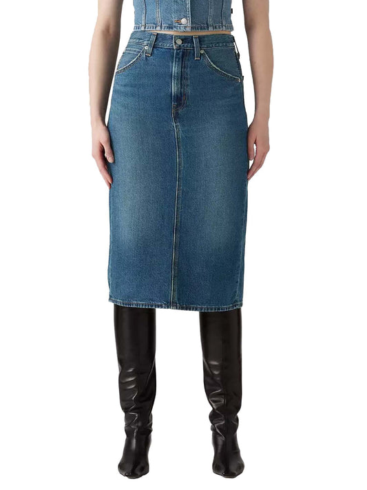 Levi's® Gonna con spacco a vita alta Blu