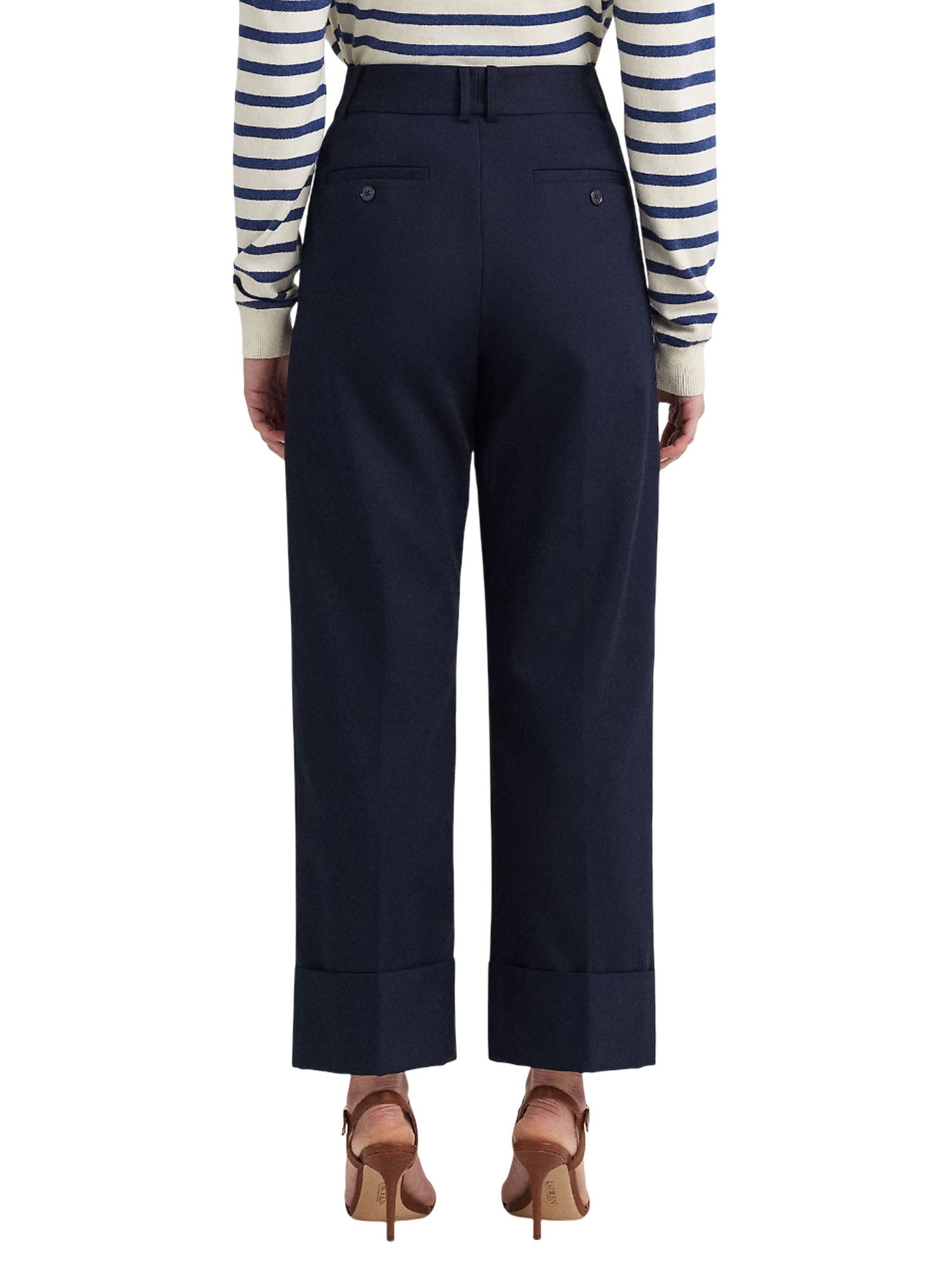 Ralph Lauren Zeeya Ankle Flat Front Pantaloni Blu