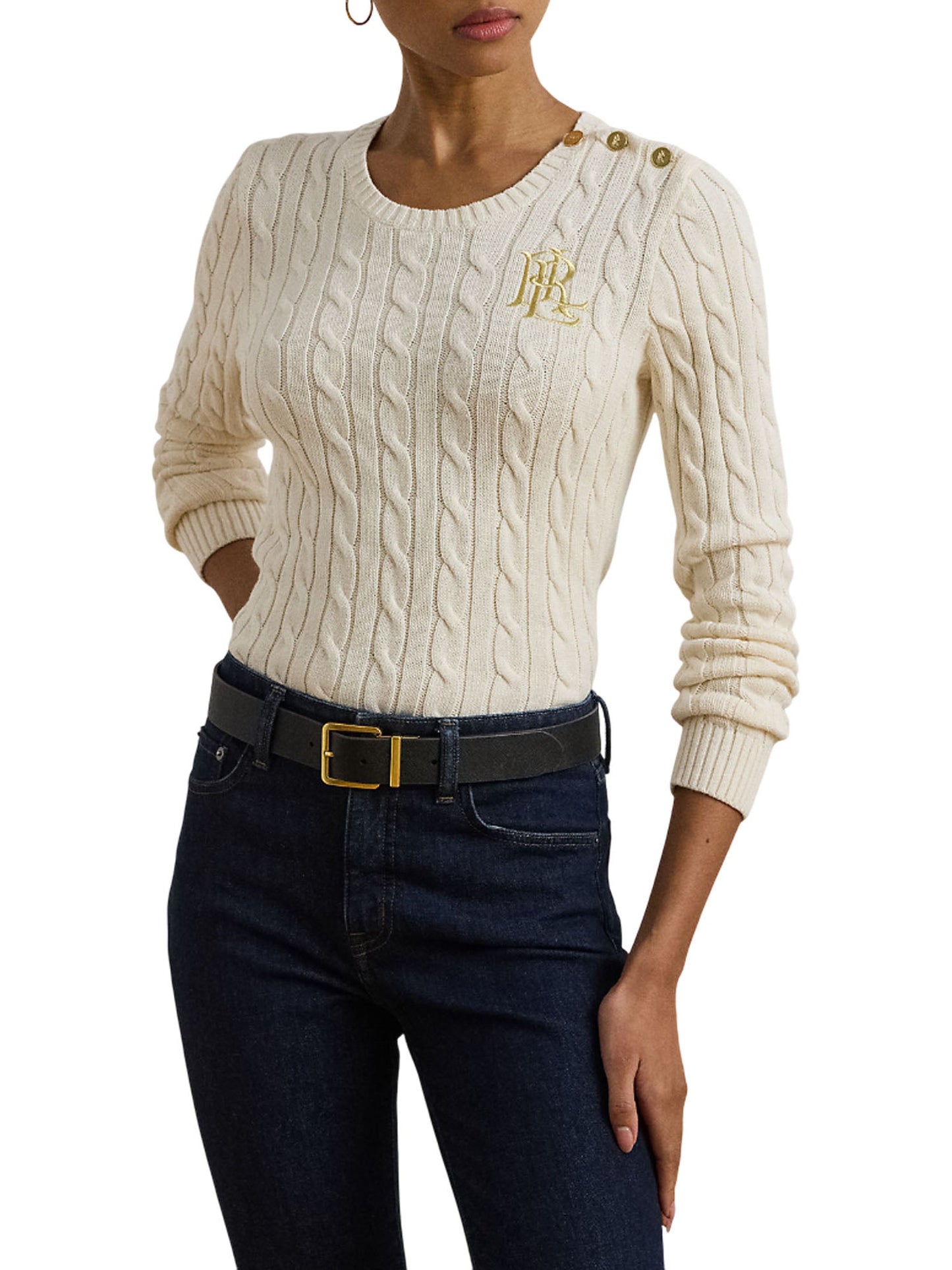 Lauren Ralph Lauren Montiva Long Sleeve Pullover Bianco