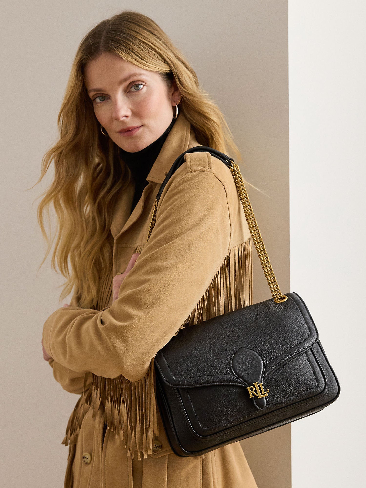 Lauren Ralph Lauren Bradley Md Shoulder Bag Medium Nero