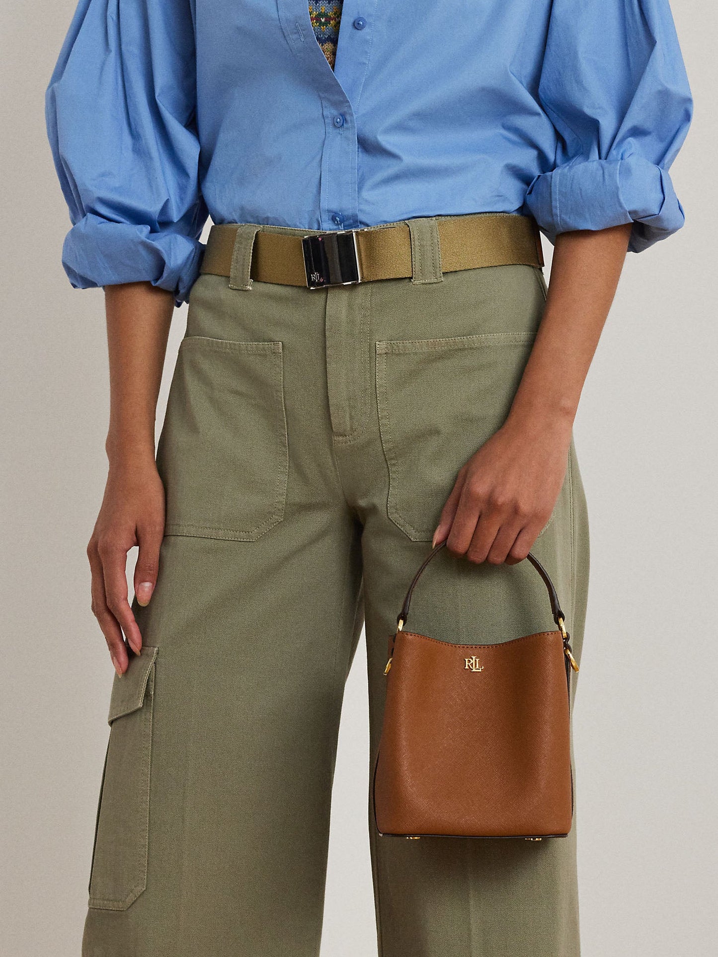 Lauren Ralph Lauren Reese Sm Bkt Bucket Bag Small Beige