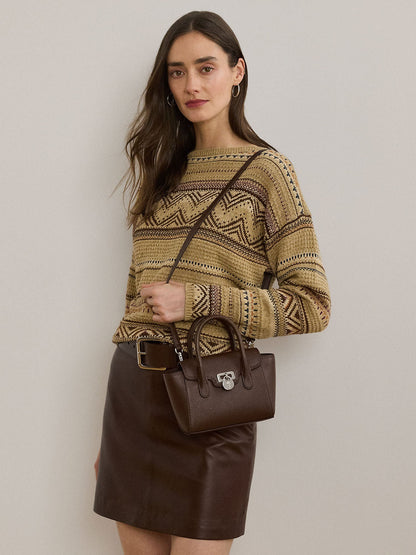 Lauren Ralph Lauren Tnnr Sm Schl Satchel Small Marrone