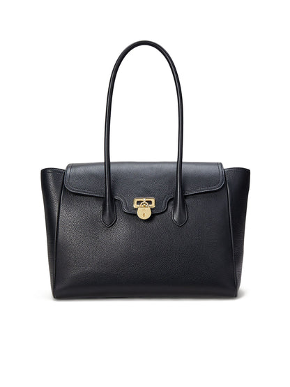 Lauren Ralph Lauren Tnnr Lg Schl Satchel Large Nero