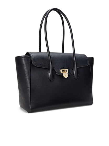 Lauren Ralph Lauren Tnnr Lg Schl Satchel Large Nero