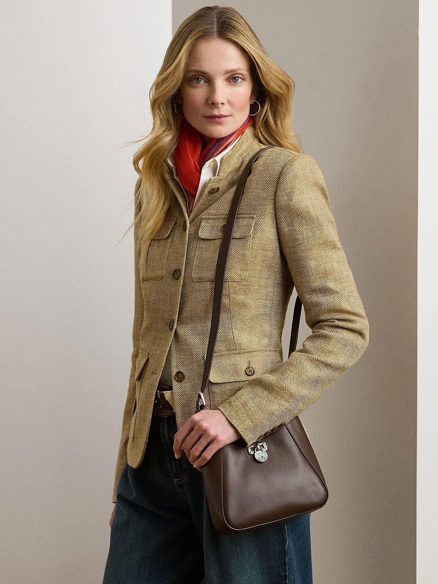 Lauren Ralph Lauren Tanner Sm Sh Shoulder Bag Marrone