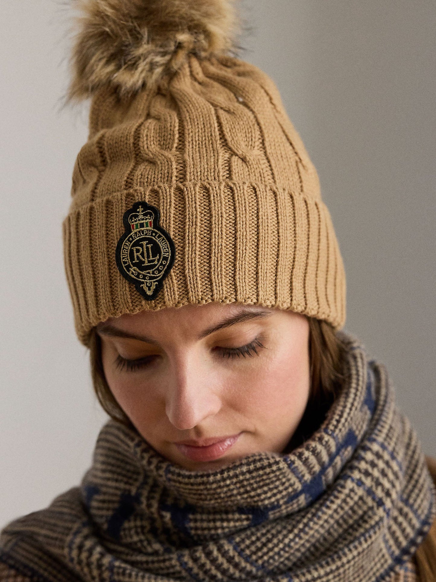 Lauren Ralph Lauren Cbl Crst Ptc Hat Cappello Donna Beige