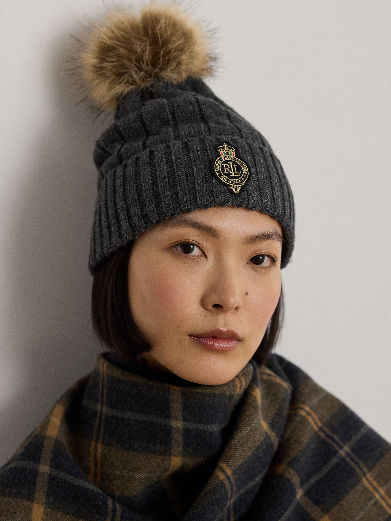 Lauren Ralph Lauren Cbl Crst Ptc Hat Cappello Donna Grigio