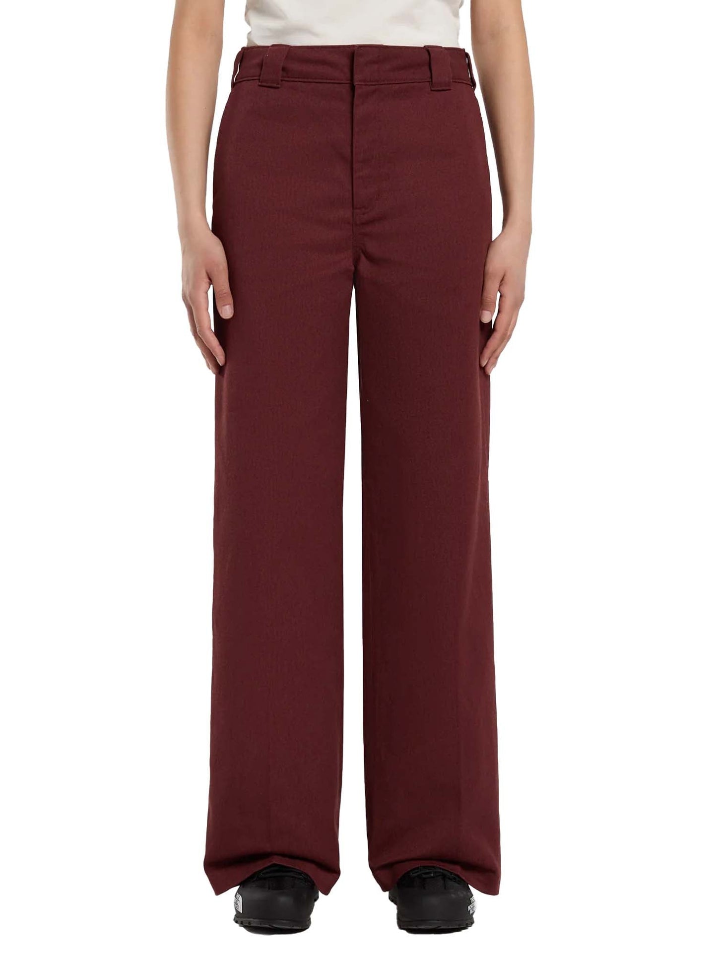 Dickies Pantaloni Wide Leg Work Donna Bordeaux