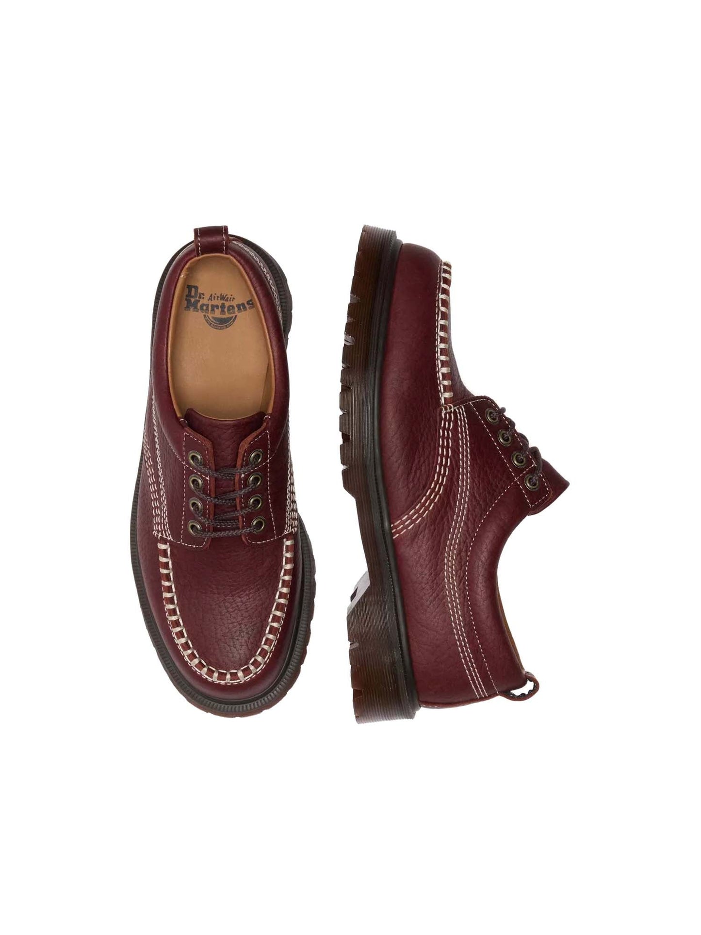 Dr. Martens Scarpe Lowell Moc Toe in pelle Wild Grain Bordeaux