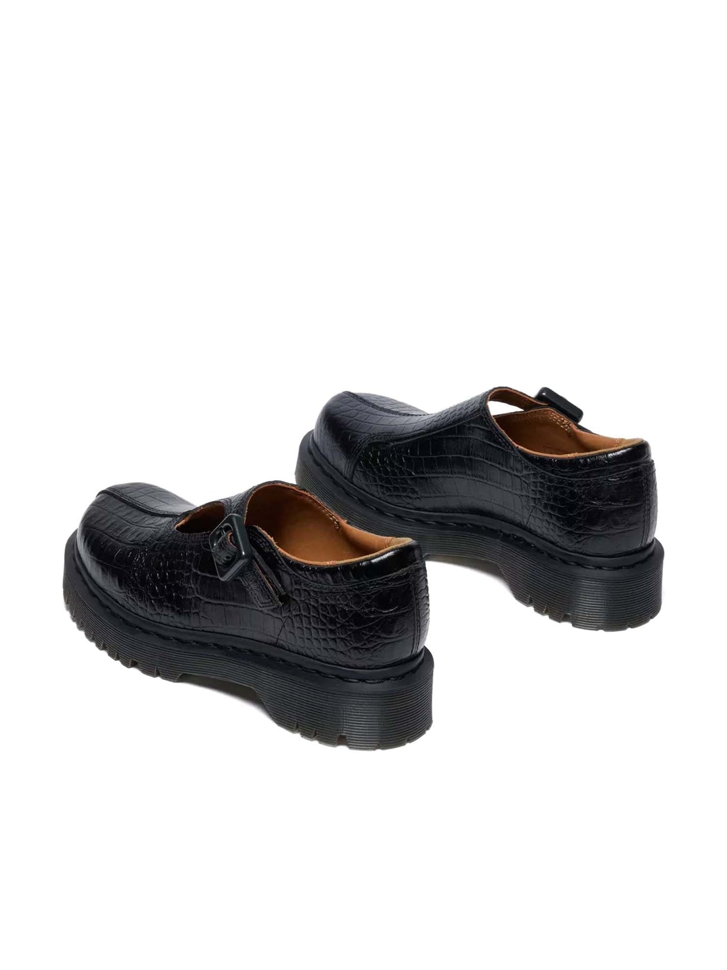 Dr. Martens Scarpe Rejena Mary Jane in pelle goffrata stile coccodrillo Nero