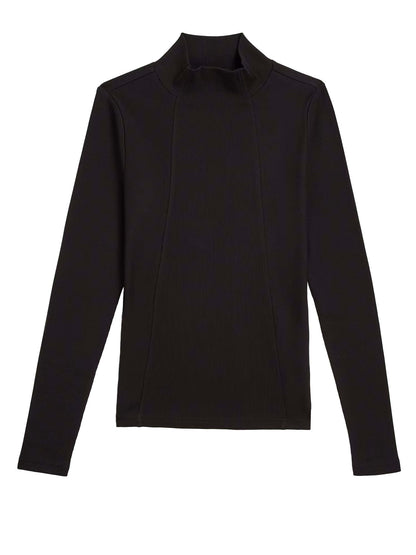 G-star A-Line Slim Rib Mock T-Shirt da donna Nero