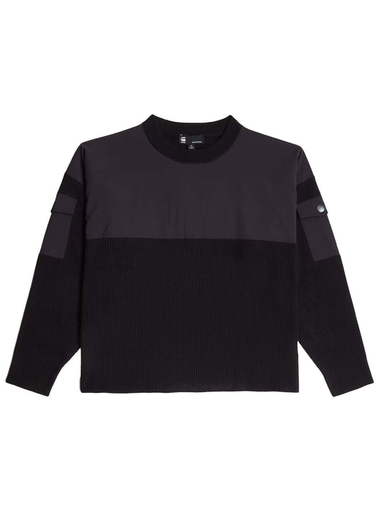 G-star Woven Mix Ribbed Knit da donna Nero