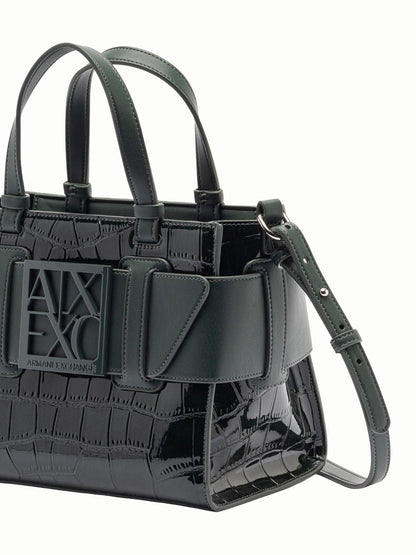 Armani Exchange Coconut Tote Bag Logo Verde