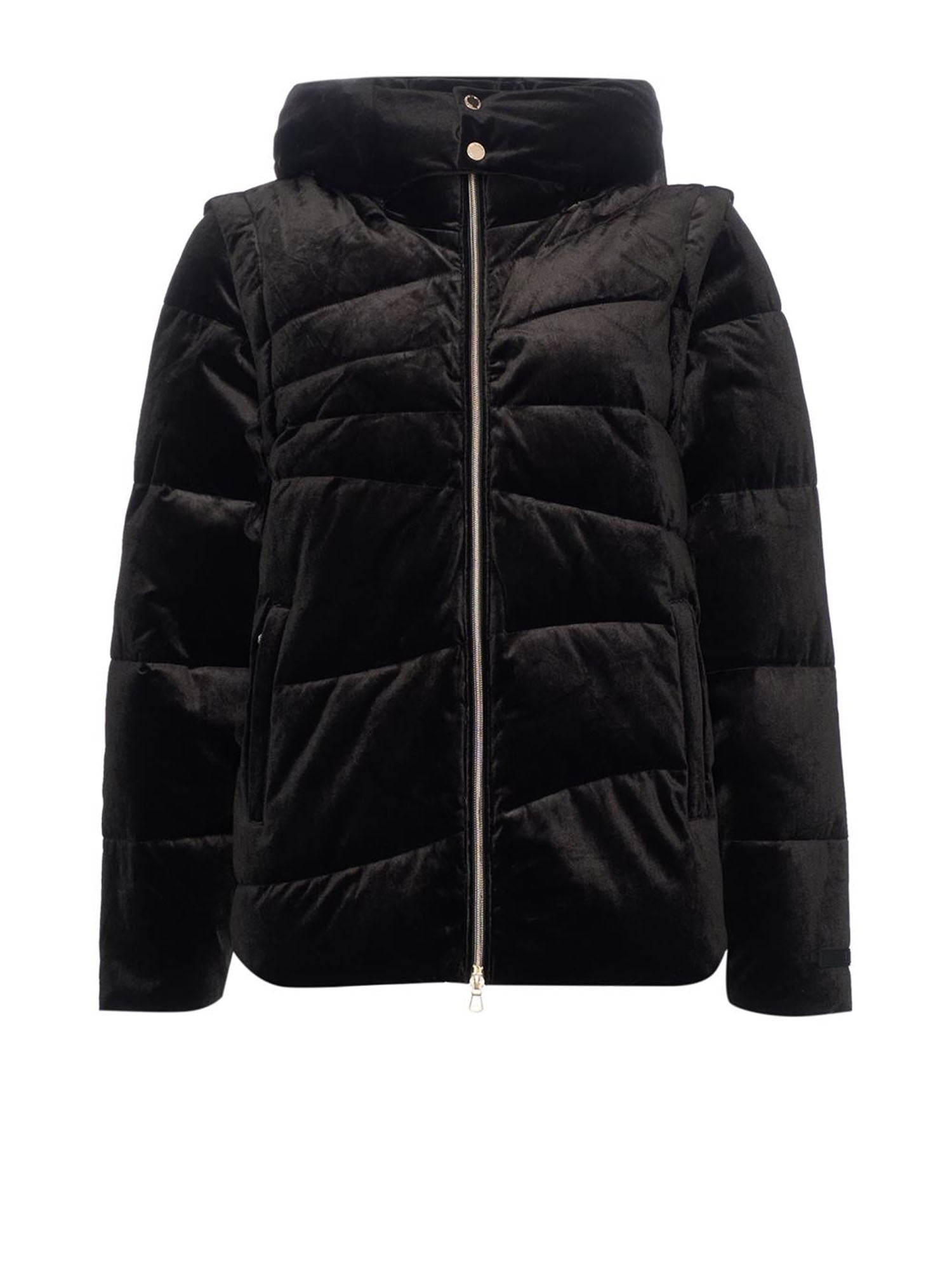 Ea7 Giacca Velluto Elasticizzato Donna Nero