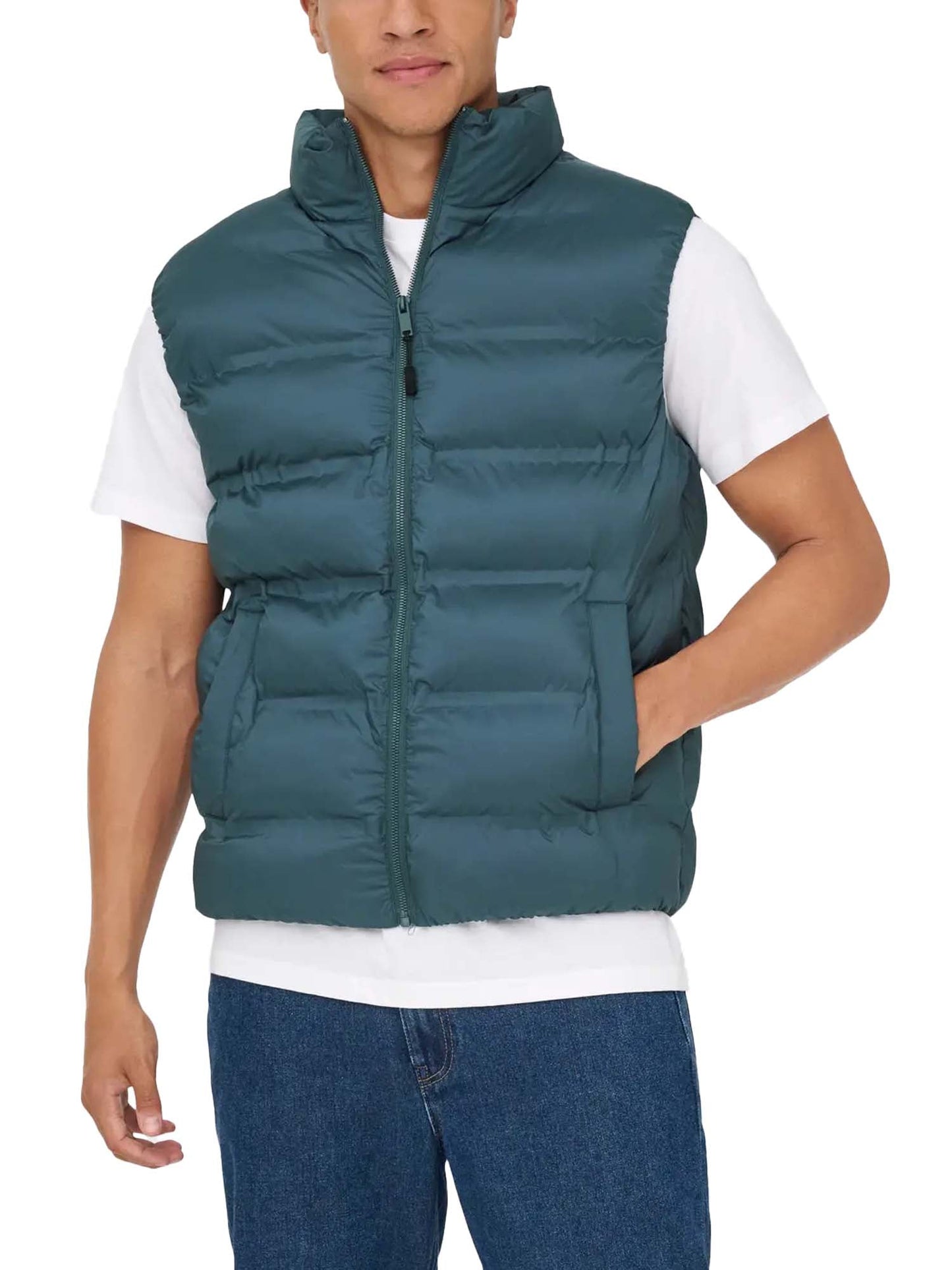 Only & Sons Gilet Union Seamless Life Puffer Verde