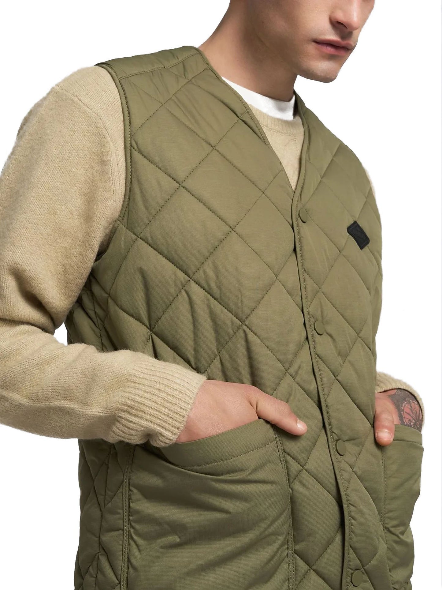 Replay Gilet Trapuntato Uomo Verde