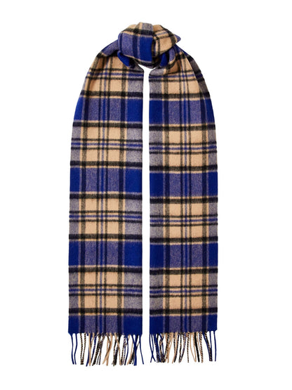 Selected Slhtope Sciarpa di Lana a Quadri Blu