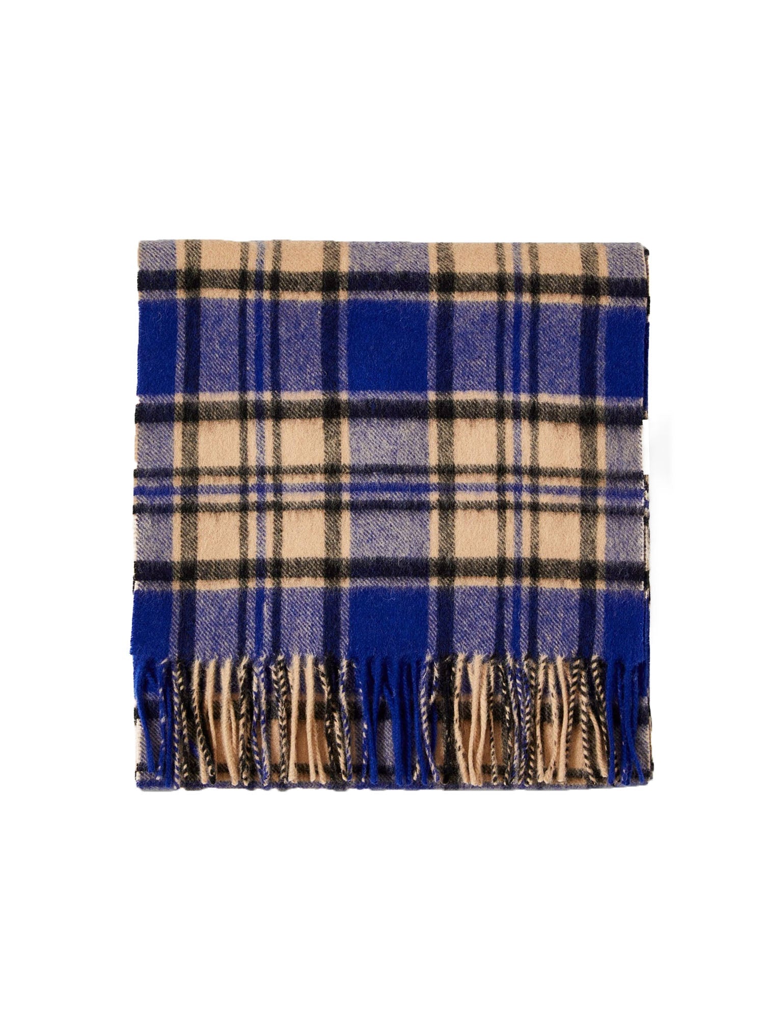 Selected Slhtope Sciarpa di Lana a Quadri Blu