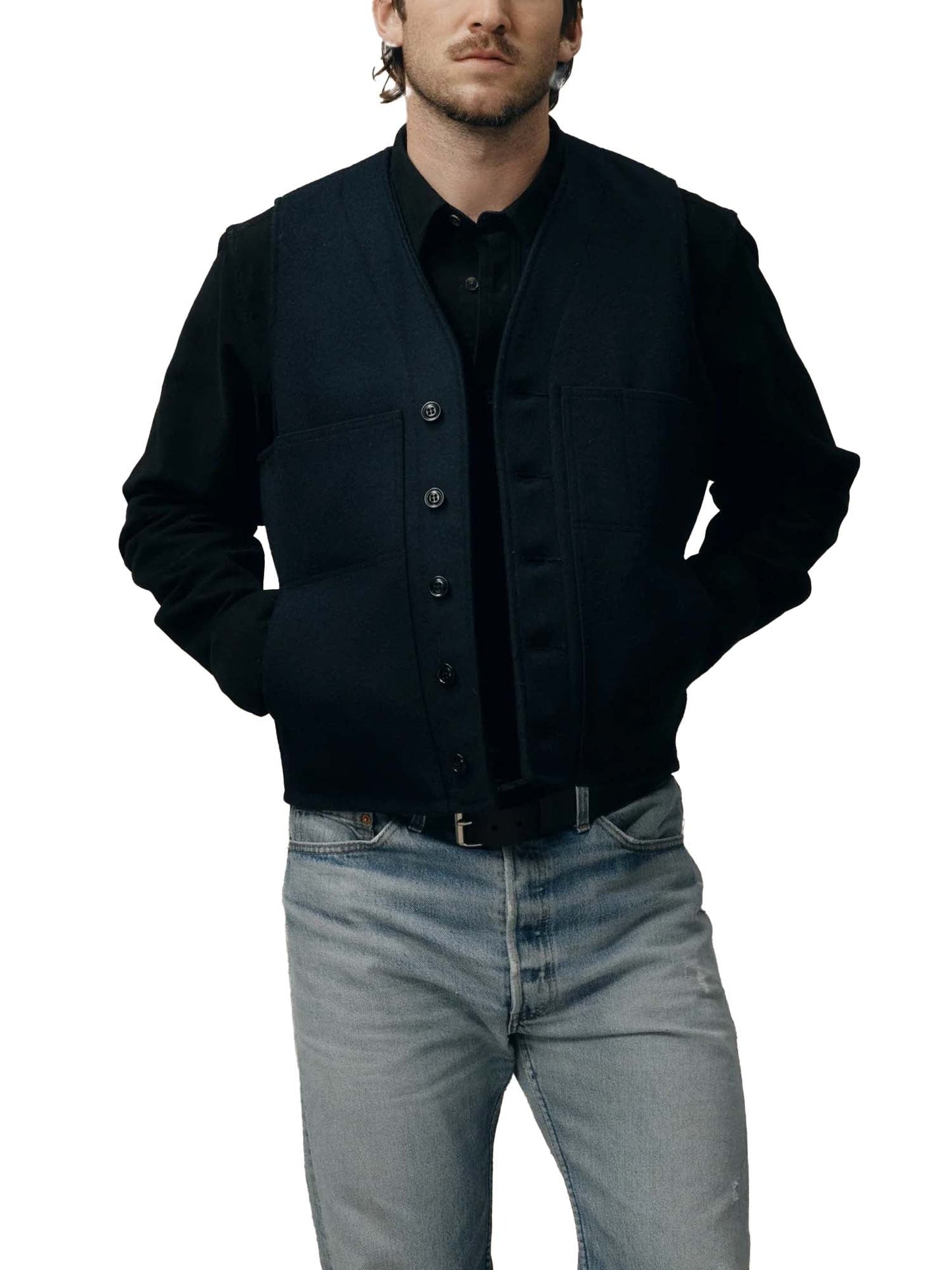 Filson Mackinaw Wool Vest Blu