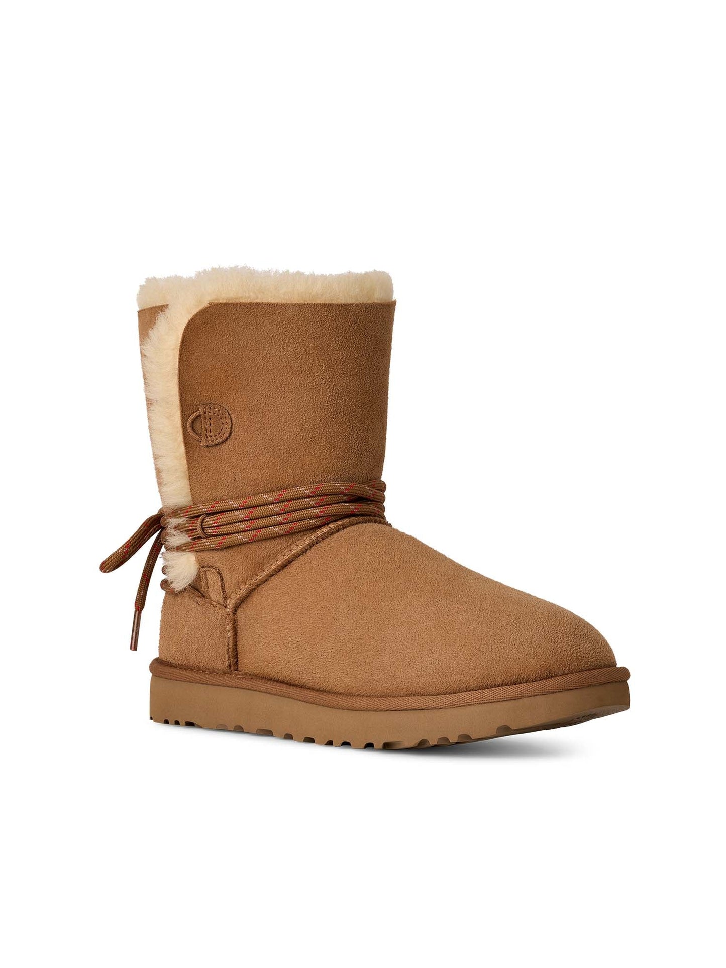 Ugg Stivali Classic Bailey Tie Leather Donna Marrone