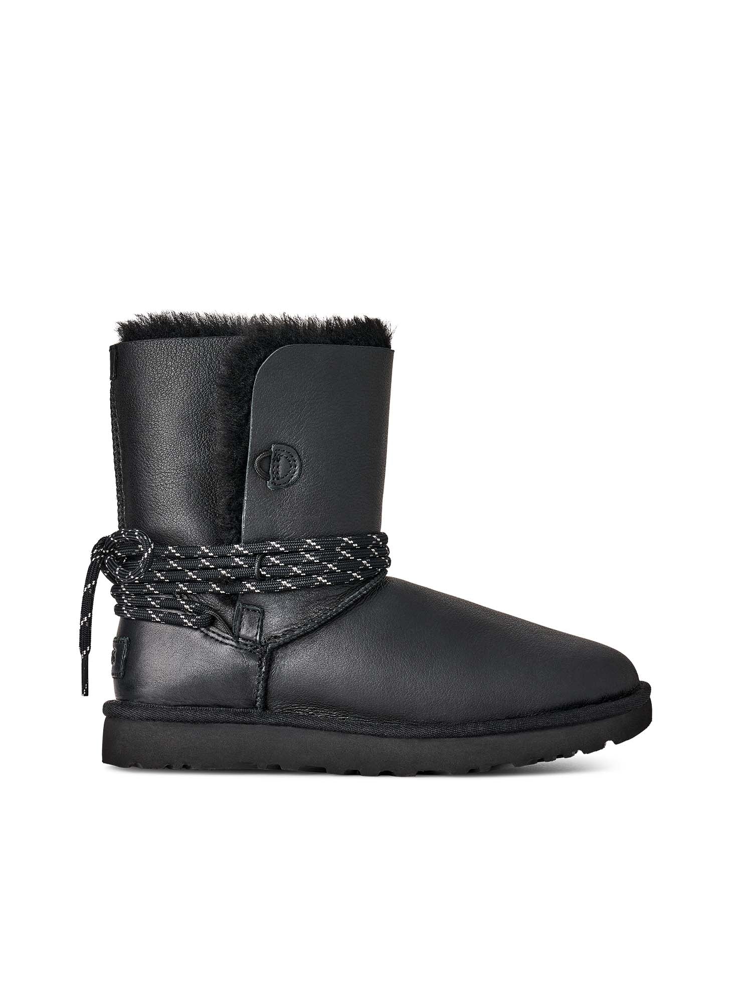 Ugg Stivali Classic Bailey Tie Leather Donna Nero