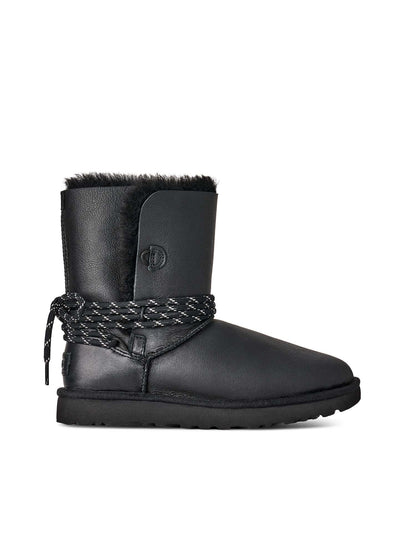 Ugg Stivali Classic Bailey Tie Leather Donna Nero
