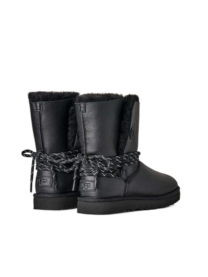 Ugg Stivali Classic Bailey Tie Leather Donna Nero