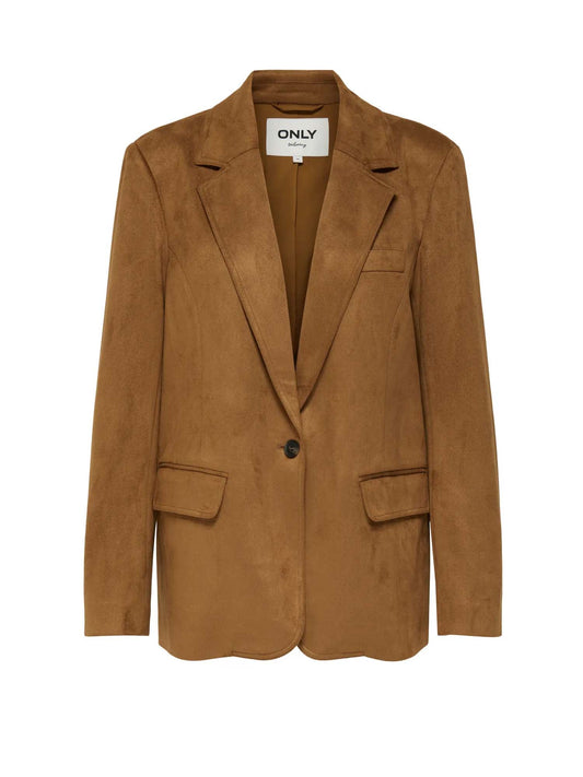 Only Lina Life L/S Faux Suede Blazer Marrone