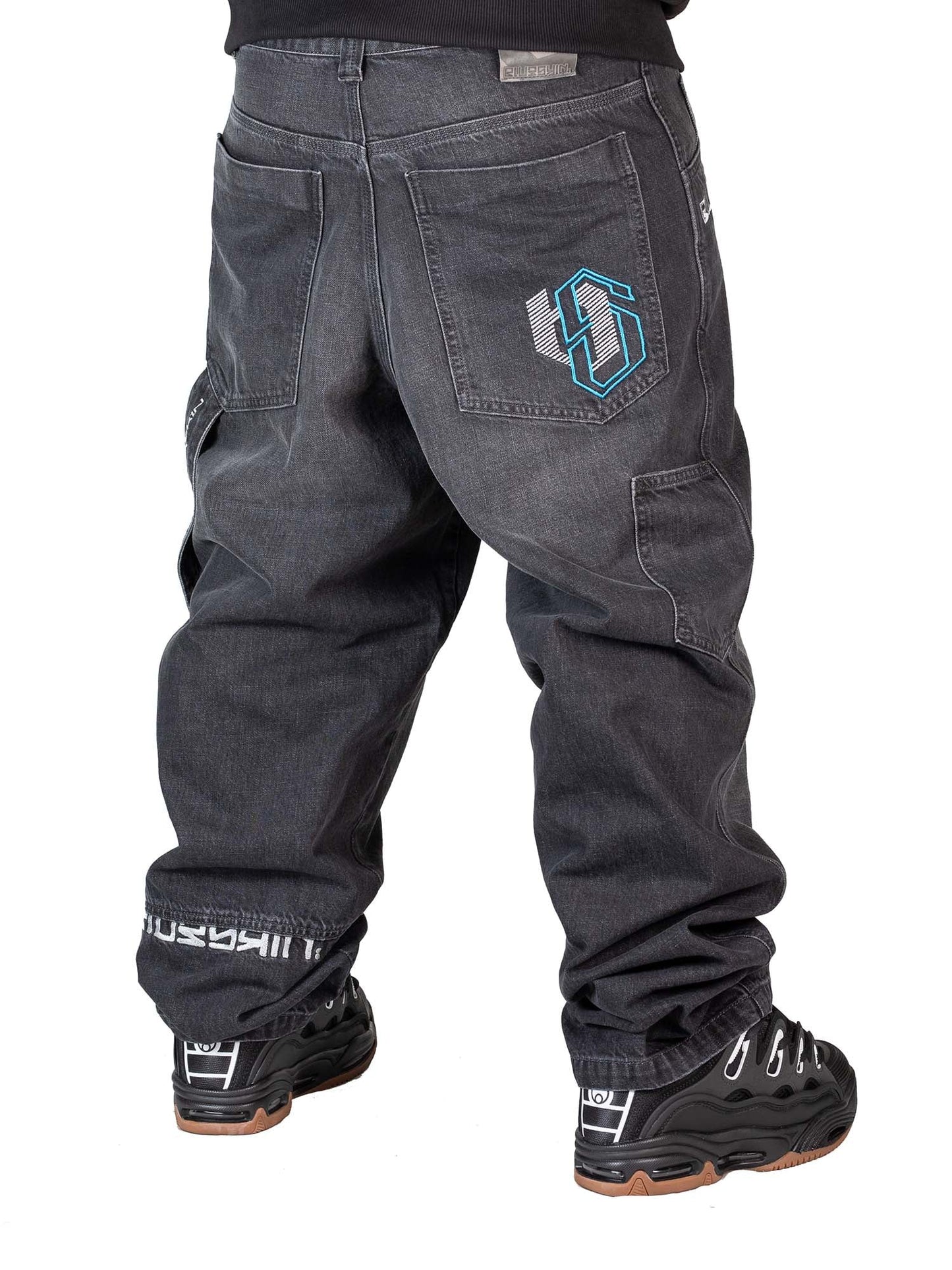 Blueskin Jeans skate rap pantaloni baggy Secret Pocket hip hop Nero