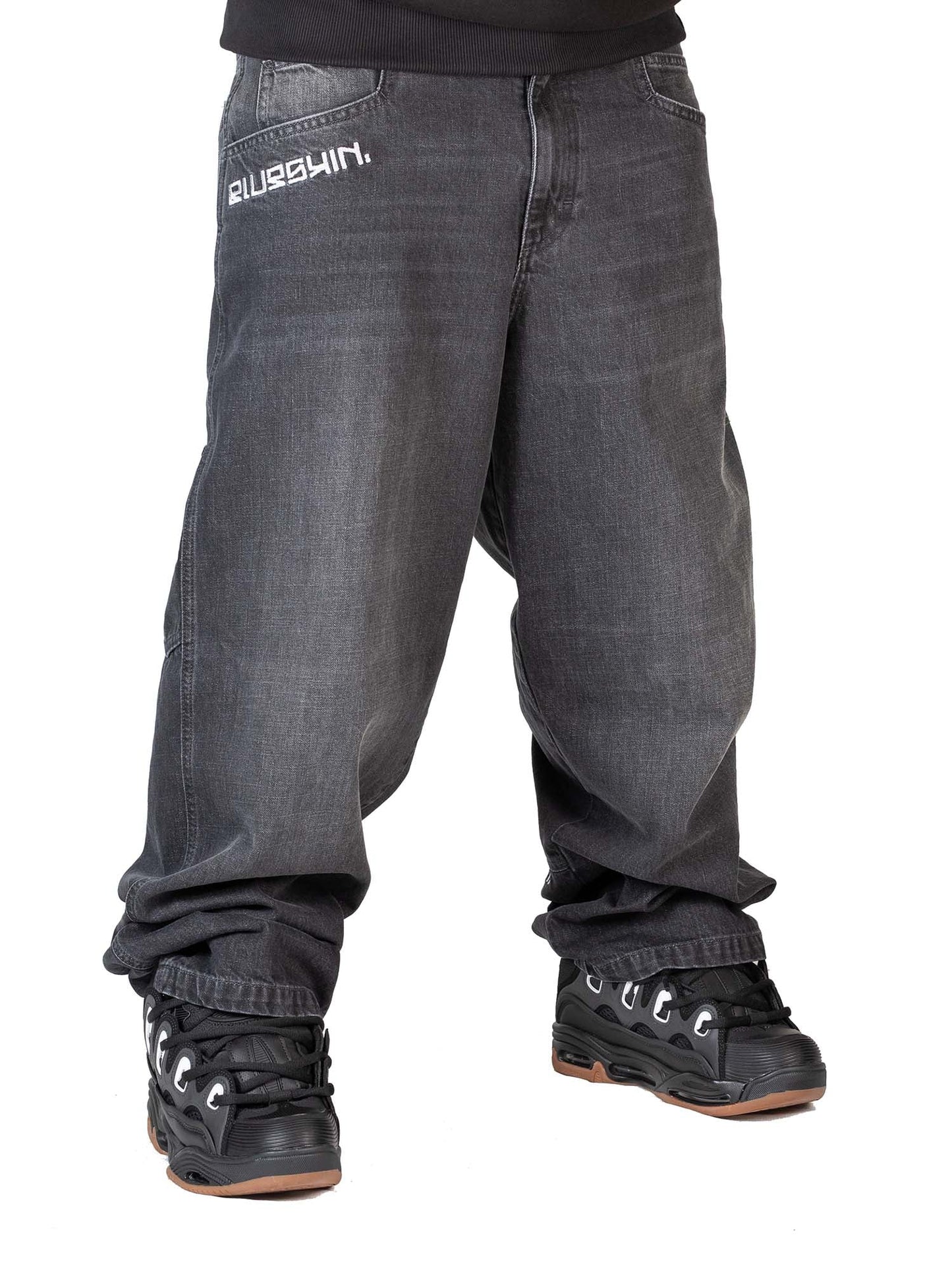 Blueskin Jeans skate rap pantaloni baggy Secret Pocket hip hop Nero