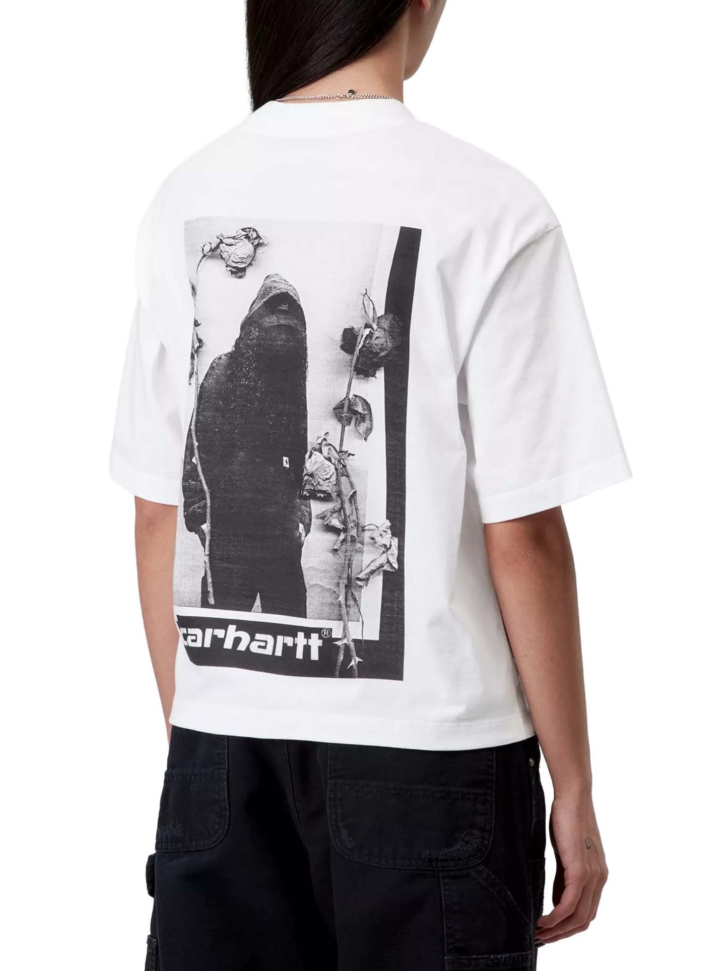Carhartt Wip W' S/S Archive Script T-Shirt Bianco